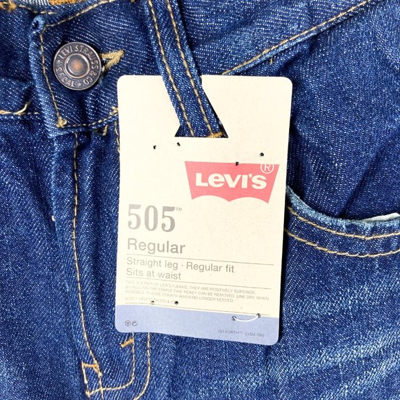 Levi's 505 Boy's Blue Jeans Size 10 Slim Straight Leg Regular Fit NEW - Picture 8 of 10